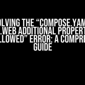 Solving the “compose.yaml: services.web Additional property watch is not allowed” Error: A Comprehensive Guide