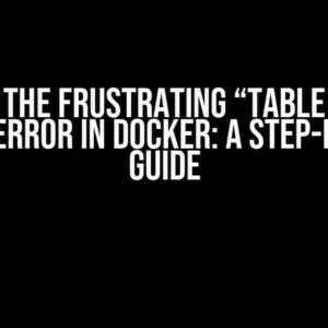 Solving the Frustrating “Table Doesn’t Exist” Error in Docker: A Step-by-Step Guide