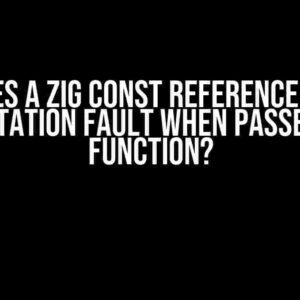 Why Does a Zig Const Reference Cause a Segmentation Fault When Passed to a C Function?